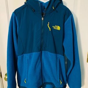 Blue Hooded North Face Polartec Fleece Jacket